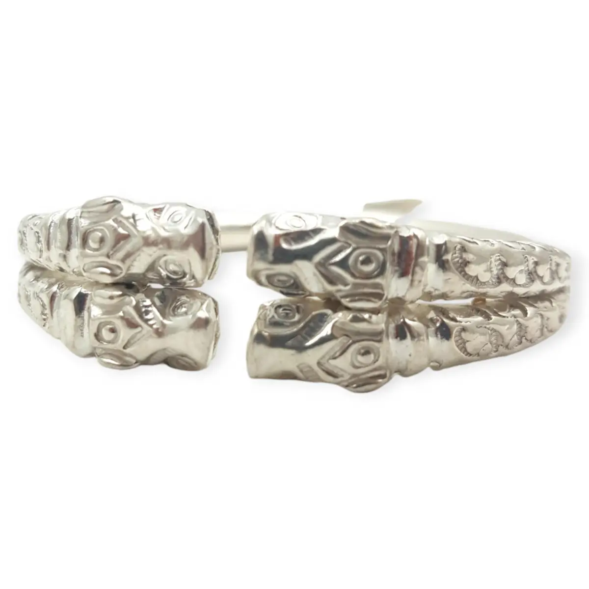 925 Silver Double Face Sher Mukhi Kara for Gents with Beautiful Design